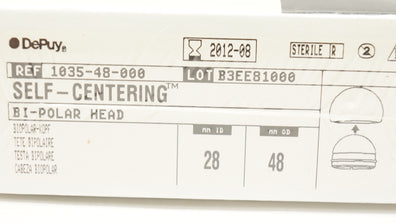 DePuy 1035-48-000 Self-Centering Bi-Polar Head 28mm ID x 48mm OD (x)